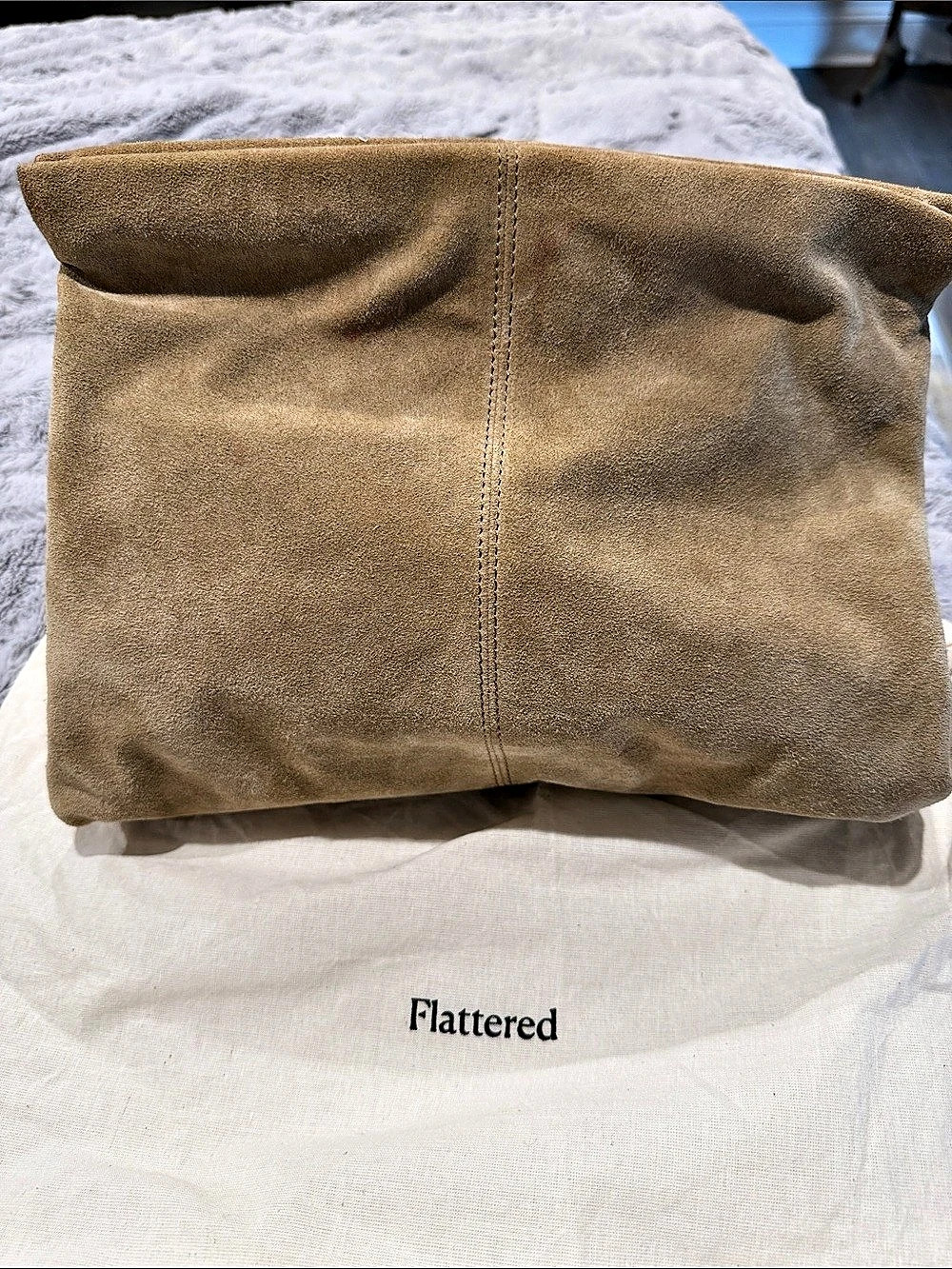 Flattered Clay Clutch Suede Brown